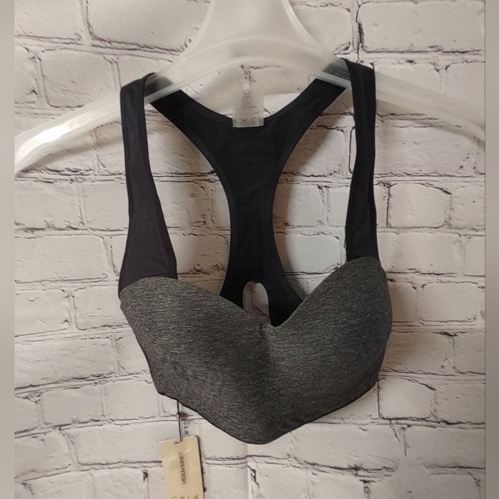 Calia Balconette Sports Bra Heather Grey Caviar Molded Cups 34C NWT